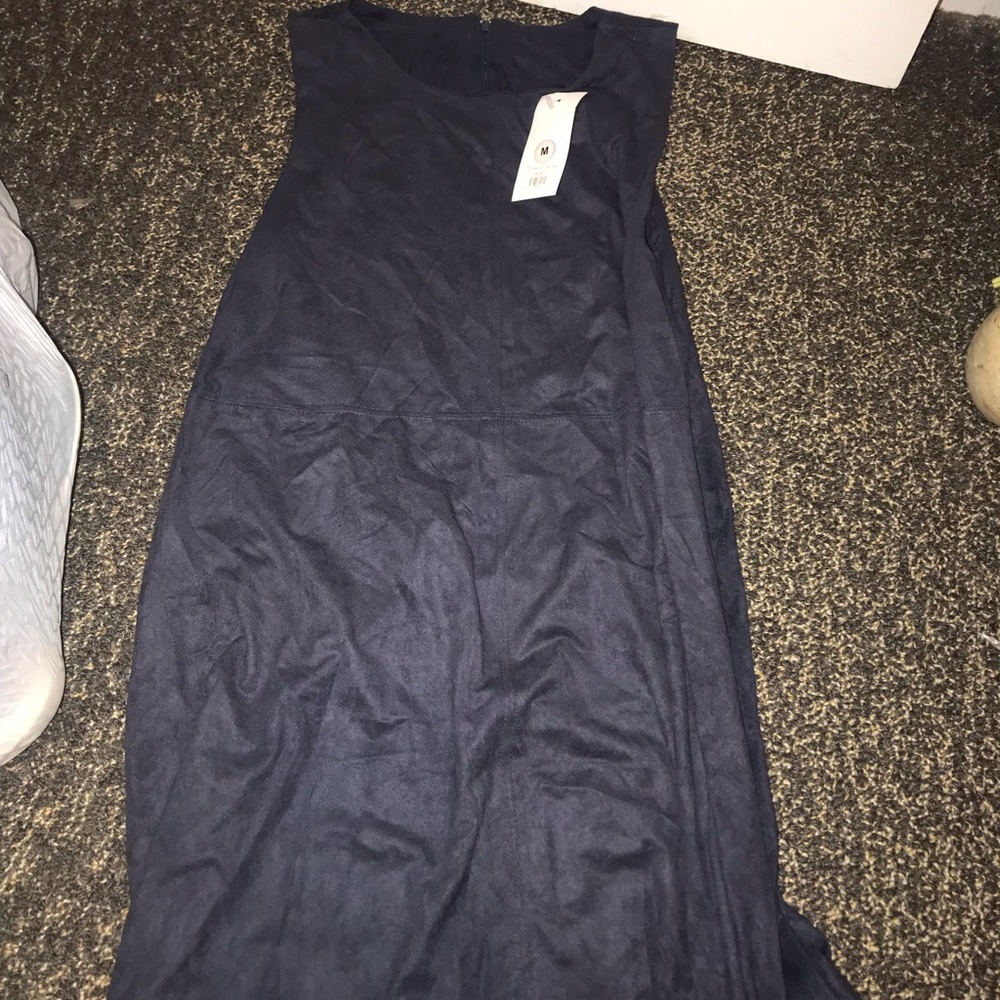 suede navy blue dress